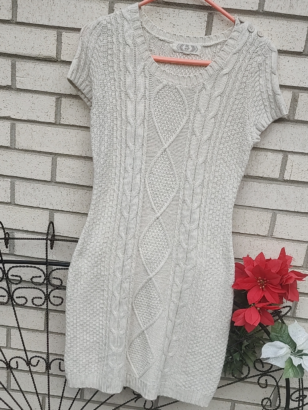White Sweater Dress - Picture 2 of 9